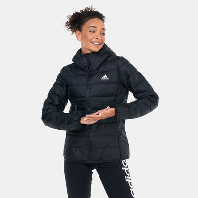 adidas Women's Essentials Light Down Hooded Jacket Black
