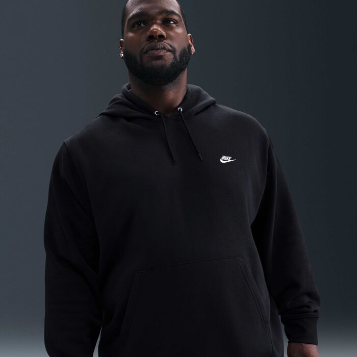 Nike Men's Club Fleece Hoodie Black Nike Men's Club Fleece Hoodie Black image number 6