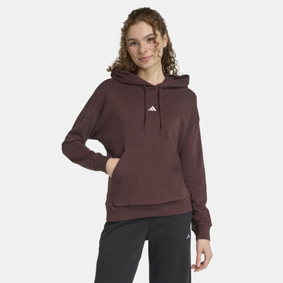 adidas Women's Essentials Small Logo Hoodie Brown adidas Women's Essentials Small Logo Hoodie Brown