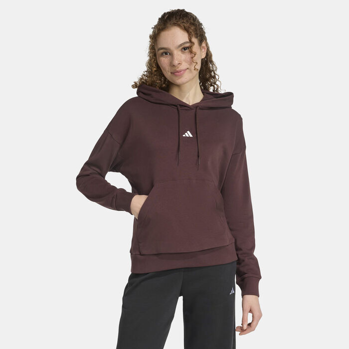 adidas Women's Essentials Small Logo Hoodie Brown adidas Women's Essentials Small Logo Hoodie Brown image number 0