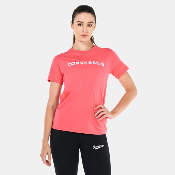 Converse Women's Wordmark T-Shirt Red Converse Women's Wordmark T-Shirt Red image number 0