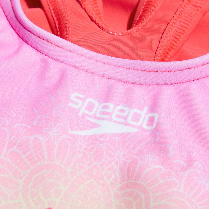 Speedo Kids' Digital Printed Swimsuit Pink image number 2