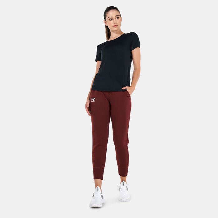Under Armour Women's UA Rival Fleece Sweatpants Red Under Armour Women's UA Rival Fleece Sweatpants Red image number 2