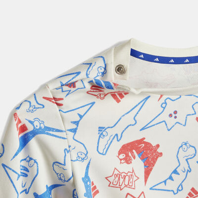 adidas Kids' Seasonal Essentials Adiraptor Sweatshirt And Joggers Set White adidas Kids' Seasonal Essentials Adiraptor Sweatshirt And Joggers Set White