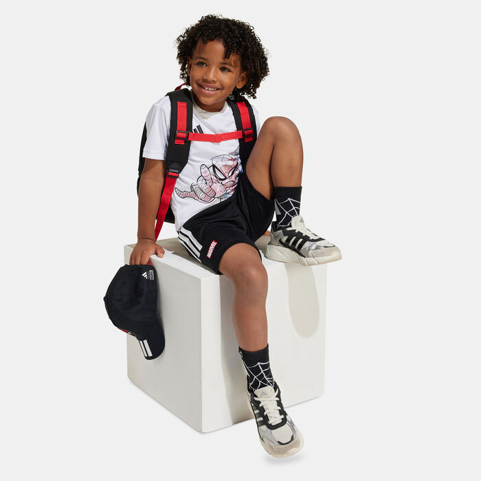 adidas Kids' Marvel Spider-Man T-Shirt and Shorts Set White adidas Kids' Marvel Spider-Man T-Shirt and Shorts Set White image number 2