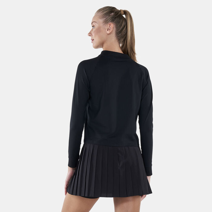 Nike Women's Court Dri-FIT 1/2-Zip Tennis Top Black Nike Women's Court Dri-FIT 1/2-Zip Tennis Top Black image number 1