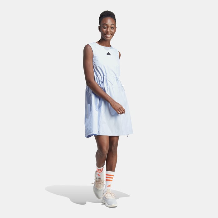 adidas Women's City Escape Dress Blue adidas Women's City Escape Dress Blue image number 0