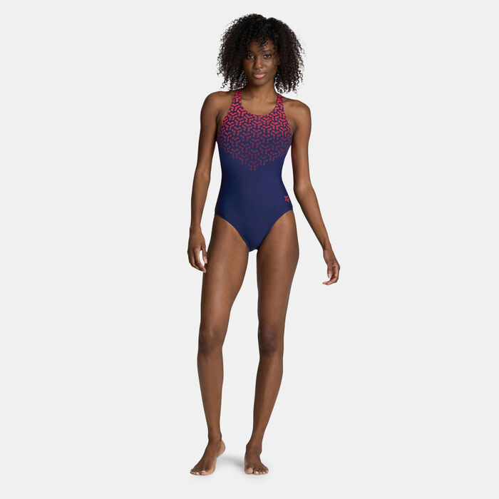 Arena Women's Kikko One-Piece Swimsuit Red Arena Women's Kikko One-Piece Swimsuit Red image number 2