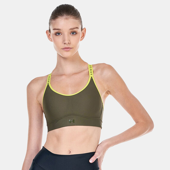 Under Armour Women's Infinity Mid Covered Medium-Support Training Sports Bra Green image number 0