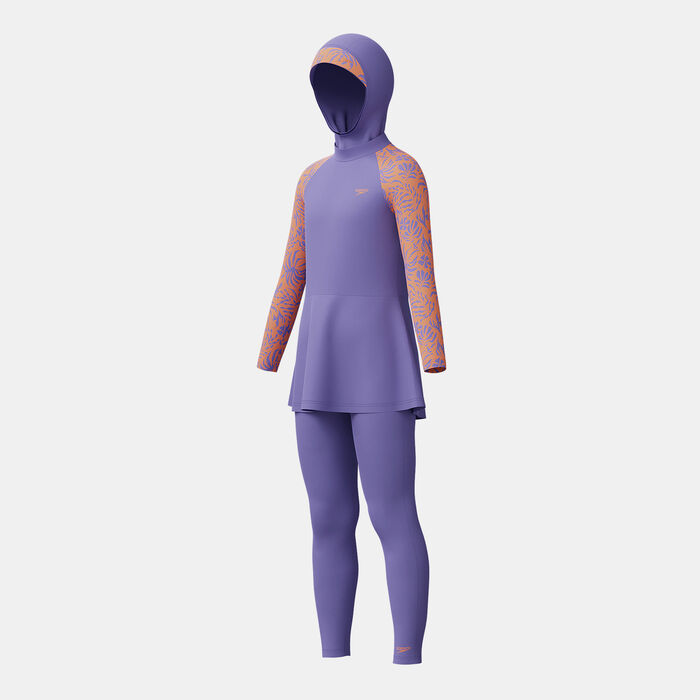 Speedo Kids' Modesty 3-PIece Swimsuit Purple Speedo Kids' Modesty 3-PIece Swimsuit Purple image number 2