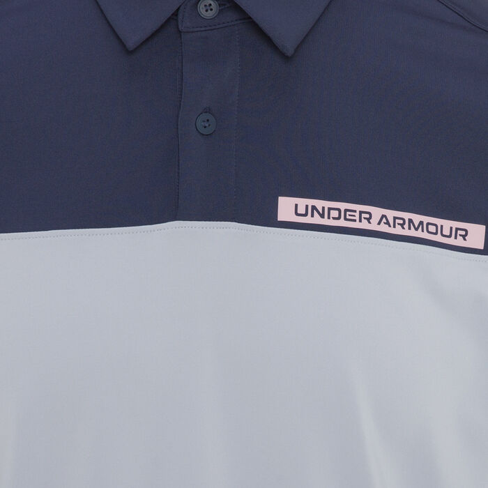 Under Armour Men's Tee To Green Colour Block Golf Polo Shirt Grey image number 2