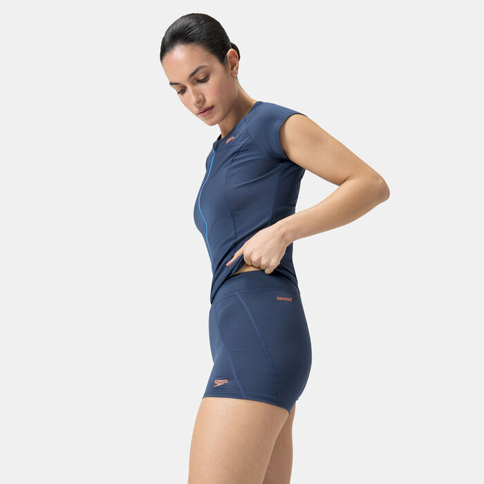Speedo Women's Panel Swimming Shorts Blue Speedo Women's Panel Swimming Shorts Blue image number 0
