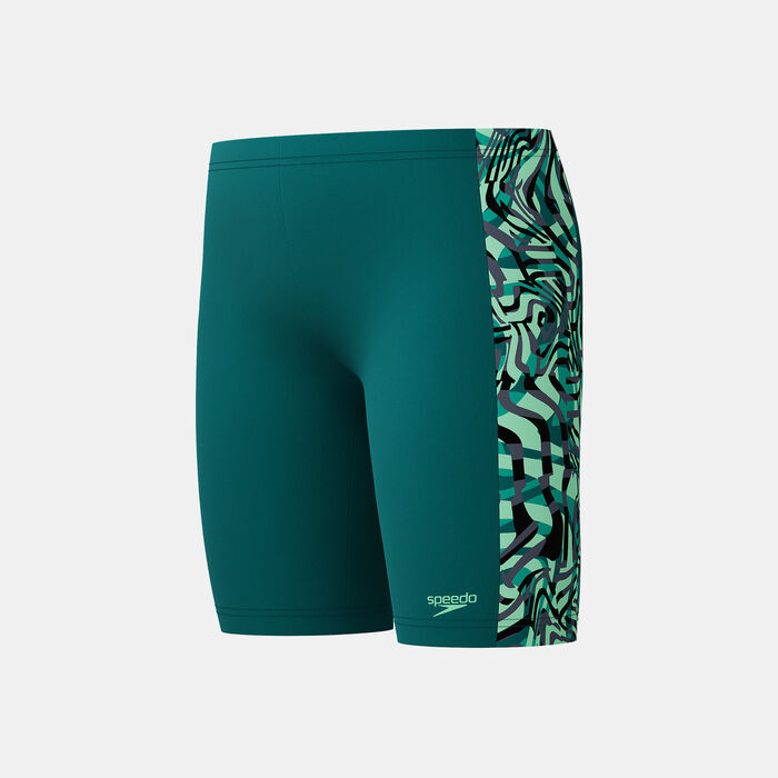 Speedo Kids' Digital Panel Swimming Jammers Green Speedo Kids' Digital Panel Swimming Jammers Green image number 2