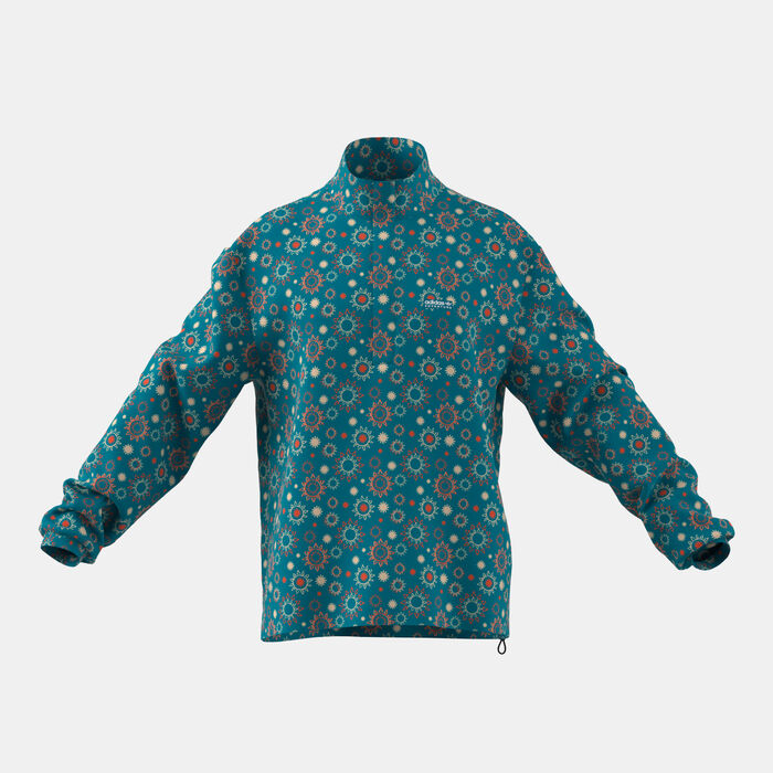 adidas Originals Men's Adventure Nature Awakening Half-Zip Allover Print Windbreaker Blue image number 0