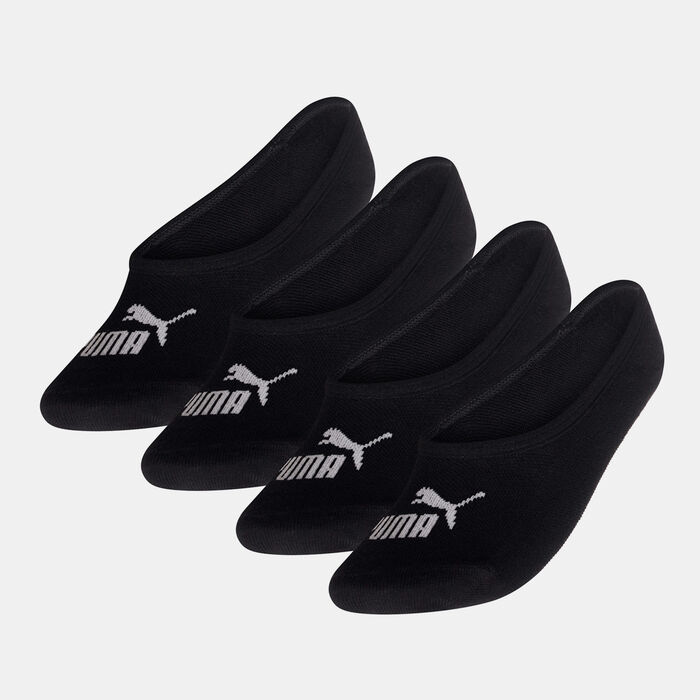 PUMA Logo Footie No-Show Socks (4 Pairs) Black image number 0