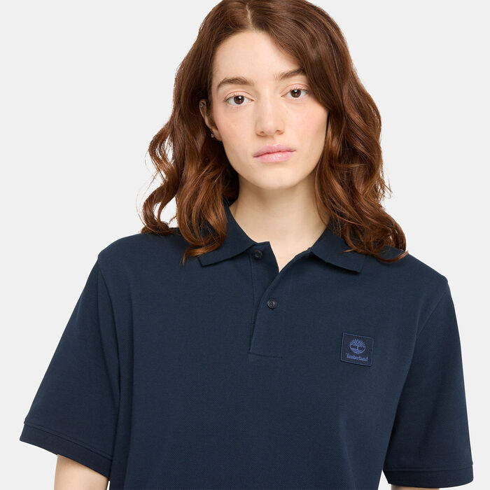 Timberland Men's Woven Badge Polo Shirt Blue image number 3