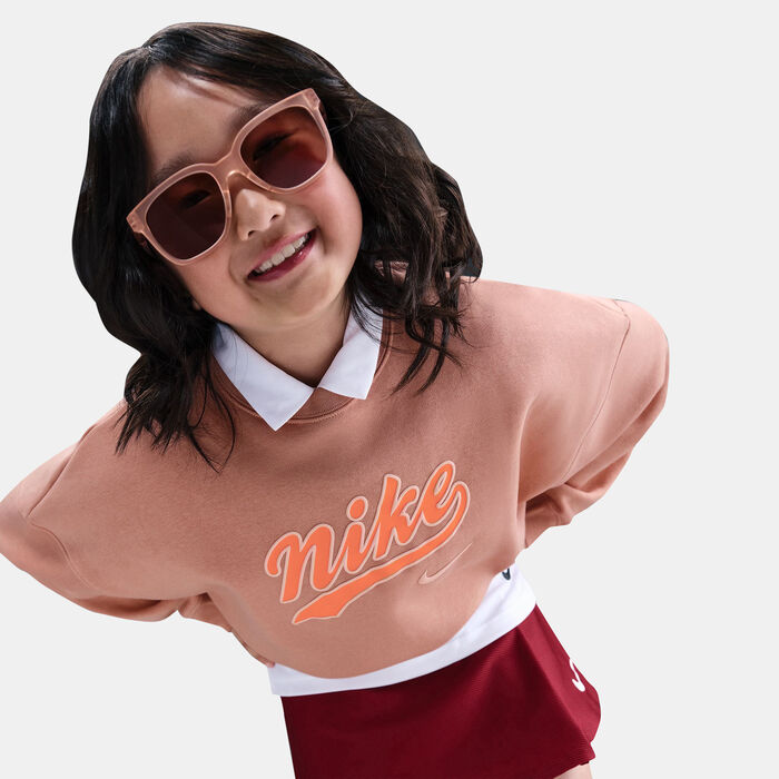 Nike Kids' Sportswear Trend Fleece Cropped Hoodie Pink Nike Kids' Sportswear Trend Fleece Cropped Hoodie Pink image number 5