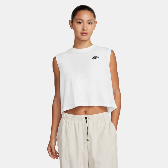 Nike Women's Sportswear Club Sleeveless Crop Top White Nike Women's Sportswear Club Sleeveless Crop Top White image number 0
