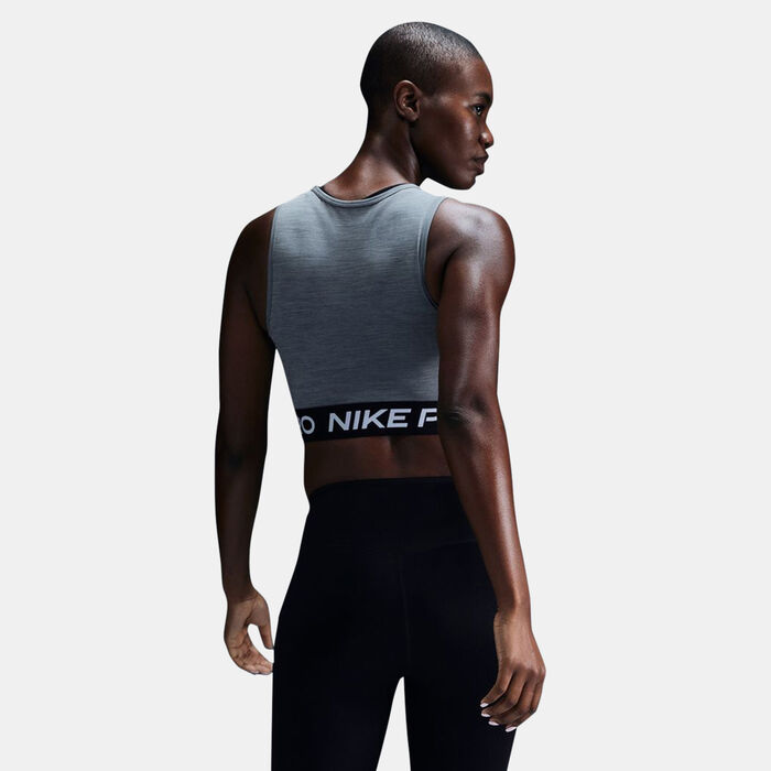 Nike Women's Pro Dri-FIT Crop Top Grey image number 1