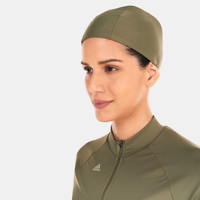 adidas Women's 3-Stripes Swimming Hijab Green adidas Women's 3-Stripes Swimming Hijab Green image number 2