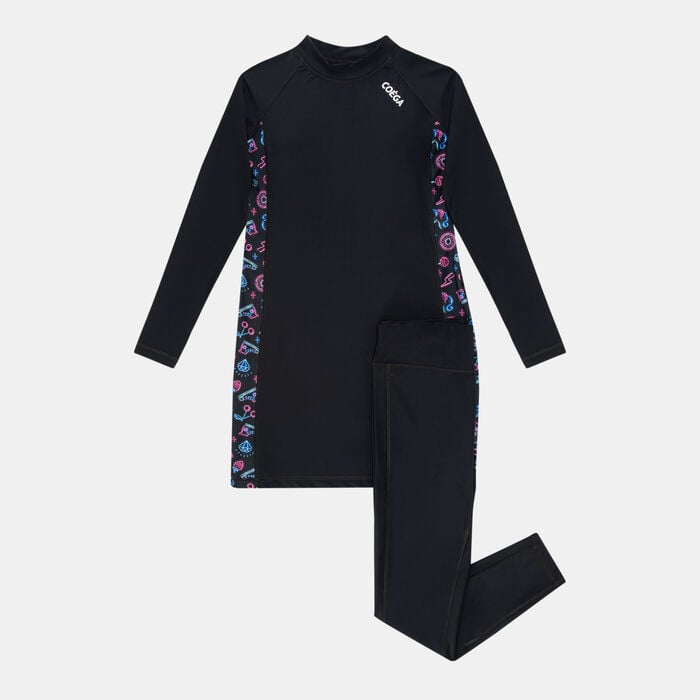 COEGA Kids' Modest 3-Piece Swimsuit Black COEGA Kids' Modest 3-Piece Swimsuit Black image number 0
