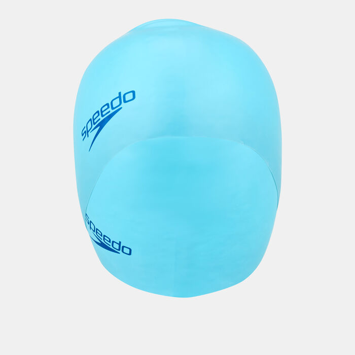 Speedo Kids' Plain Moulded Silicone Swim Cap Blue Speedo Kids' Plain Moulded Silicone Swim Cap Blue image number 0