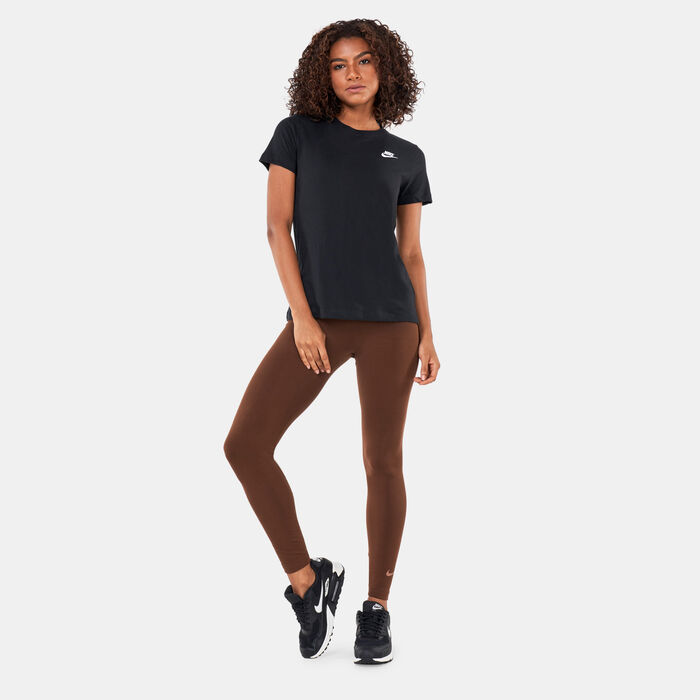 Nike Women's Sportswear Club T-Shirt Black Nike Women's Sportswear Club T-Shirt Black image number 2