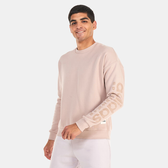 adidas Men's Lounge Fleece Sweatshirt Beige adidas Men's Lounge Fleece Sweatshirt Beige image number 0