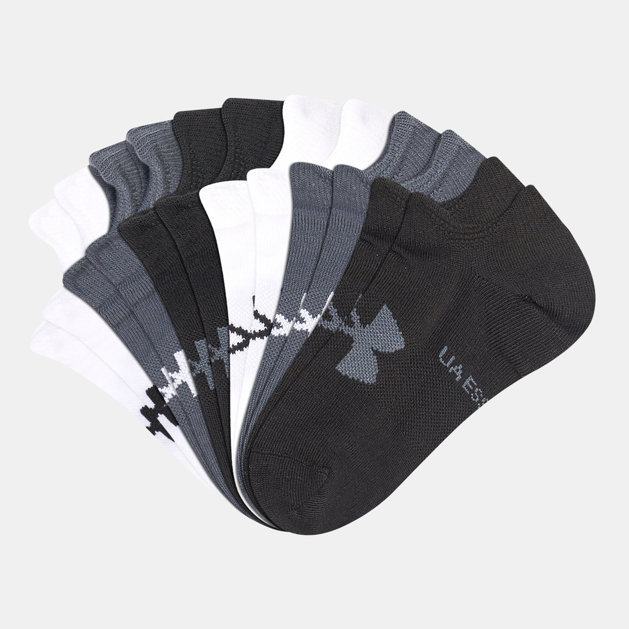 Buy Under Armour Kids Essential No Show Socks 6 Pack Black in