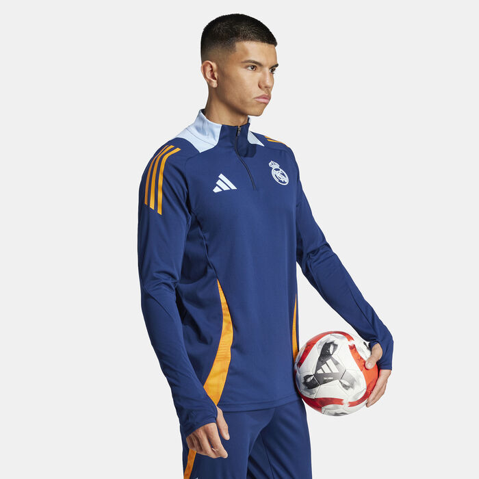adidas Men's Real Madrid Tiro 24 Football Training 1/4-Zip Top Blue image number 2