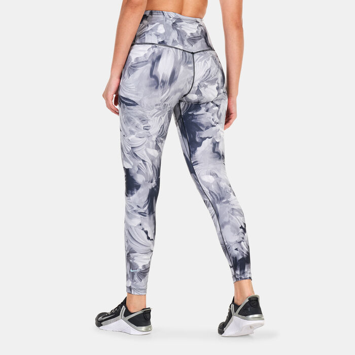 Nike Women's Dri-FIT One 7/8 Allover Print Leggings Grey Nike Women's Dri-FIT One 7/8 Allover Print Leggings Grey image number 1
