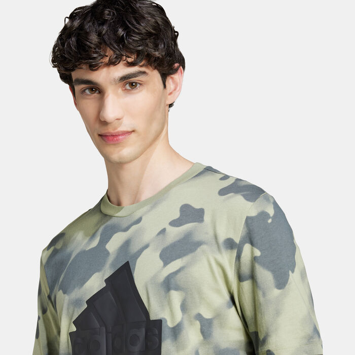 adidas Men's Future Icons Badge of Sport Allover Print T-Shirt Green adidas Men's Future Icons Badge of Sport Allover Print T-Shirt Green image number 2