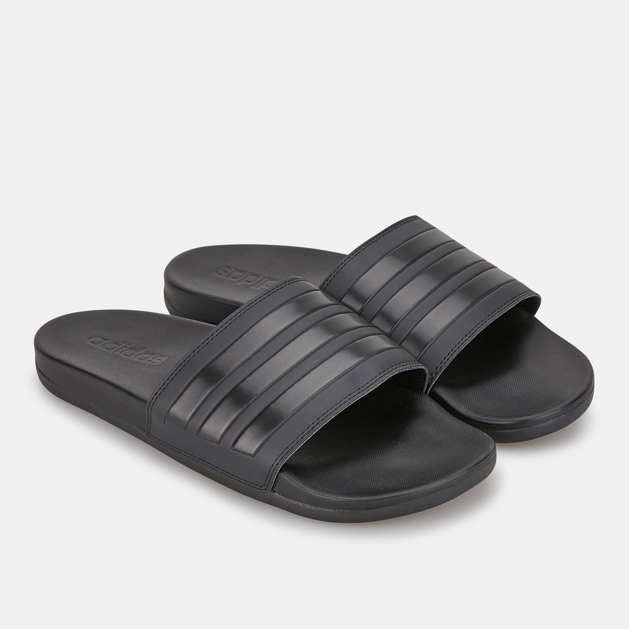 All black clearance adilette slides