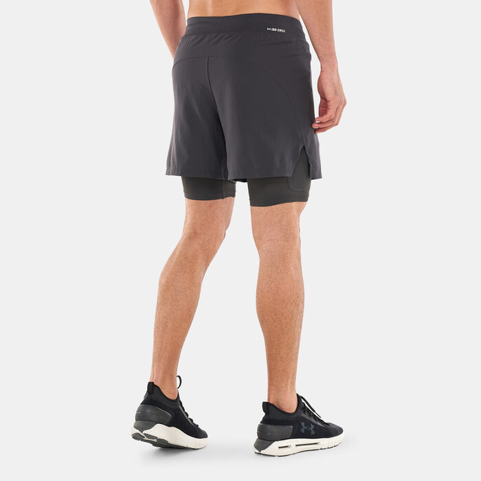 Under Armour Men's UA Iso-Chill Run 2-in-1 Shorts Grey Under Armour Men's UA Iso-Chill Run 2-in-1 Shorts Grey image number 1
