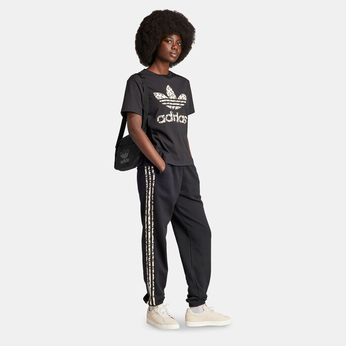 adidas Originals Women's Originals Leopard Luxe Trefoil T-Shirt Black adidas Originals Women's Originals Leopard Luxe Trefoil T-Shirt Black image number 2