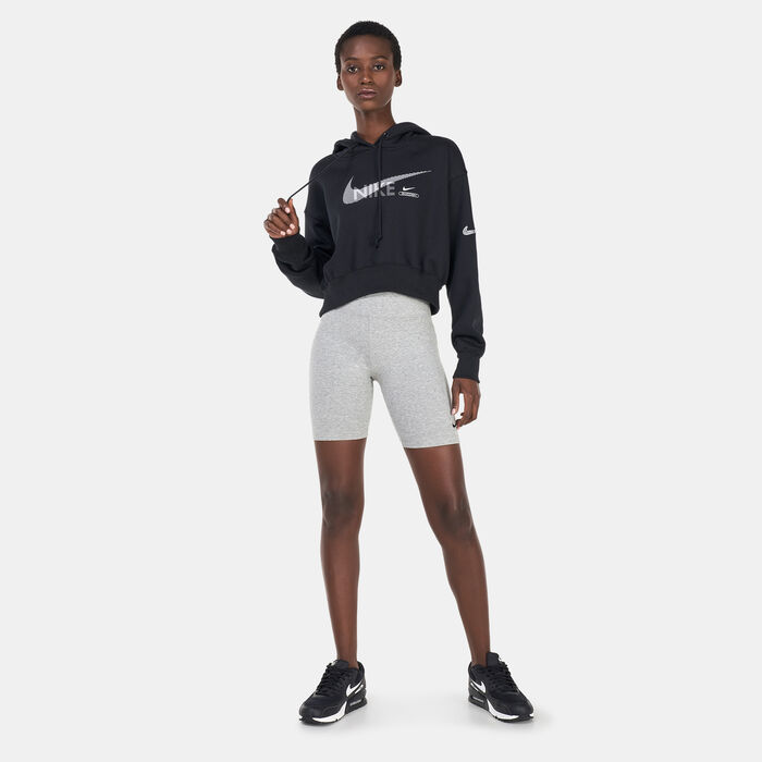 Nike Women's Sportswear Swoosh Fleece Hoodie Black Nike Women's Sportswear Swoosh Fleece Hoodie Black image number 2