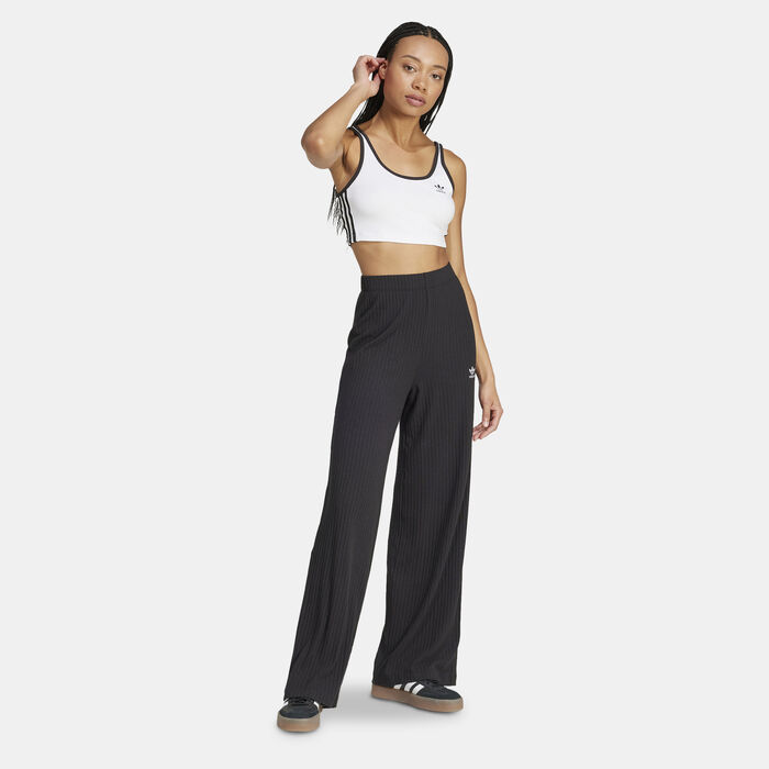 adidas Originals Women's Essentials Rib Wide Pants Black adidas Originals Women's Essentials Rib Wide Pants Black image number 2