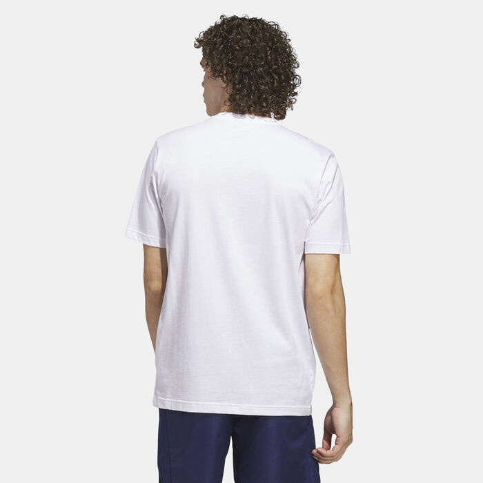 adidas Men's 3-Stripes Lights Hoops Graphic T-Shirt White image number 1