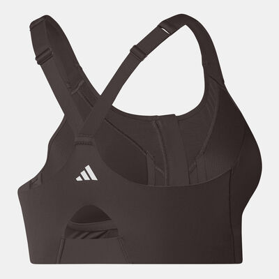 adidas Women's TLRD Impact Luxe High-Support Training Sports Bra Brown
