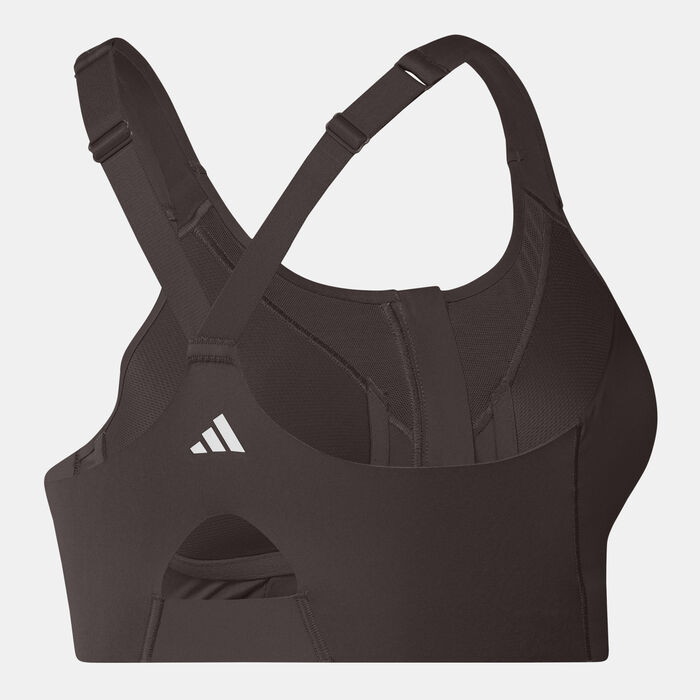 adidas Women's TLRD Impact Luxe High-Support Training Sports Bra Brown image number 1