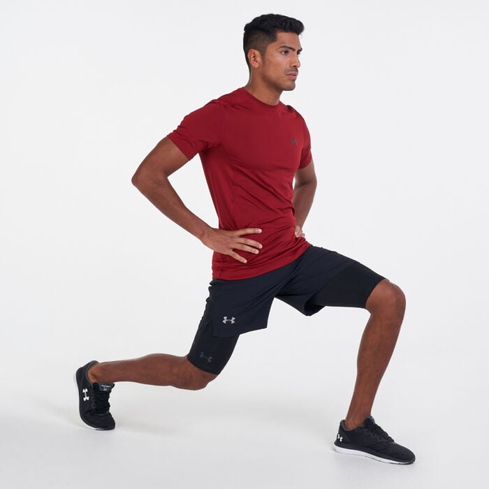 Under Armour Men's UA RUSH™ HeatGear® 2.0 Long Shorts Black Under Armour Men's UA RUSH™ HeatGear® 2.0 Long Shorts Black image number 2