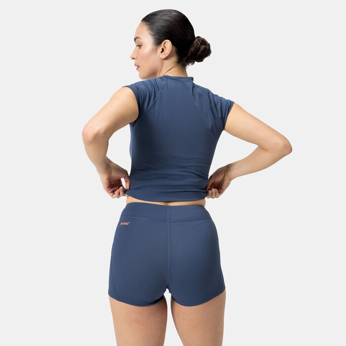 Speedo Women's Panel Swimming Shorts Blue Speedo Women's Panel Swimming Shorts Blue image number 1