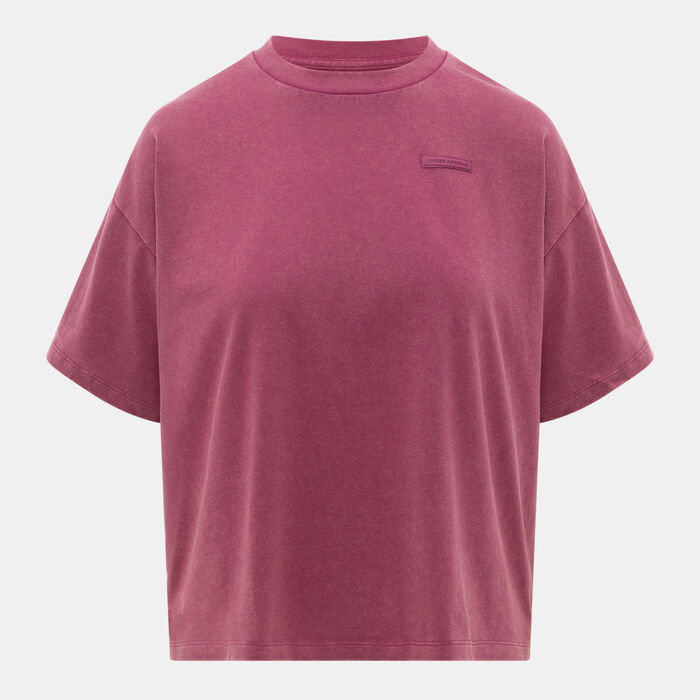 Under Armour Women's Boxy Heavyweight T-Shirt Pink Under Armour Women's Boxy Heavyweight T-Shirt Pink image number 1