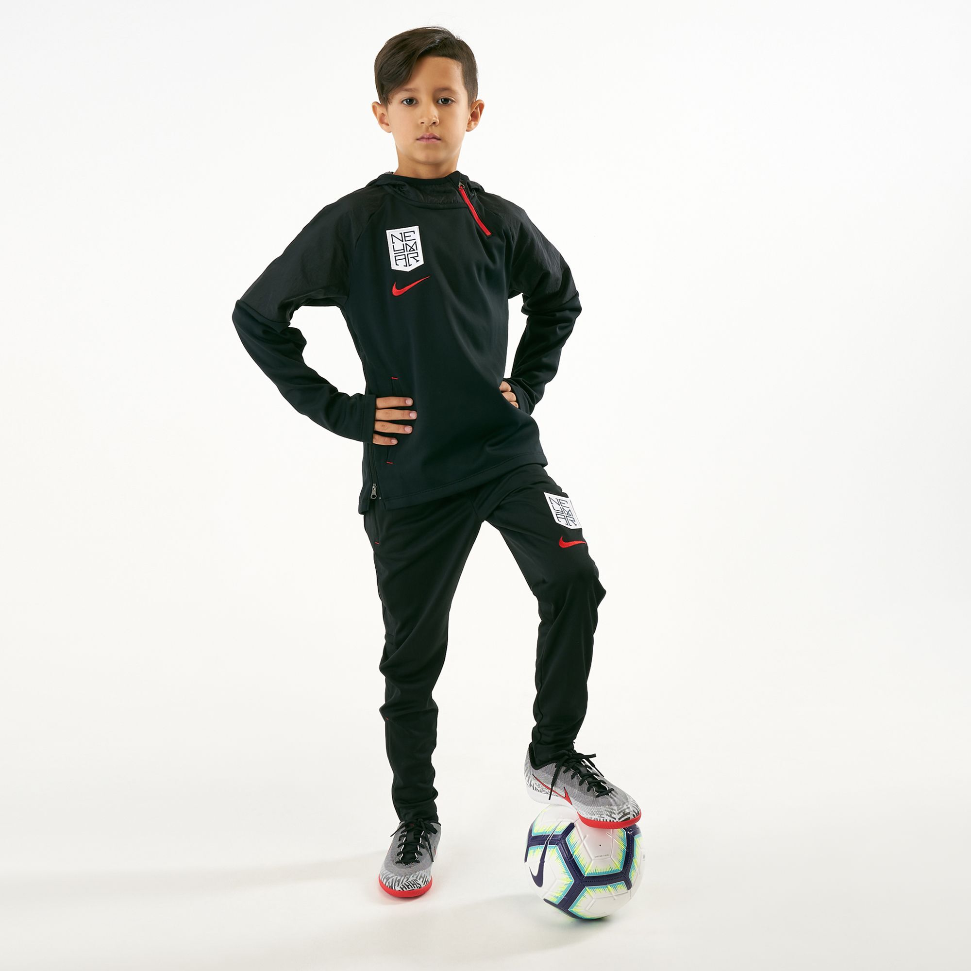 Kids Dri FIT Neymar Jr Football Quarter Zip Hoodie Older Kids