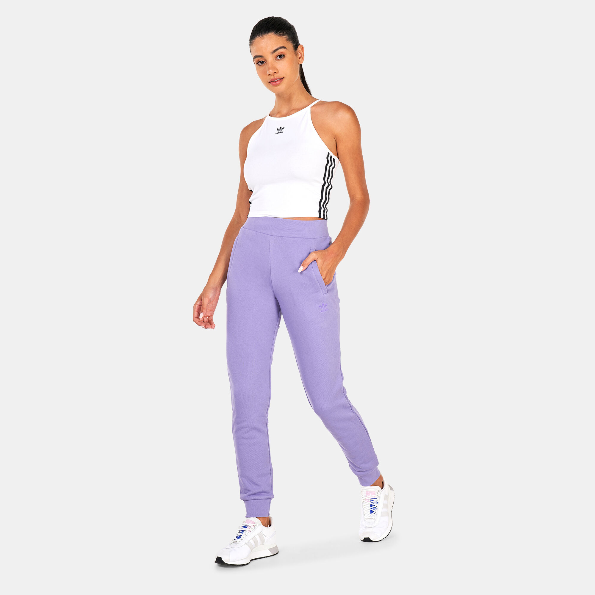 Adidas lilac sale joggers
