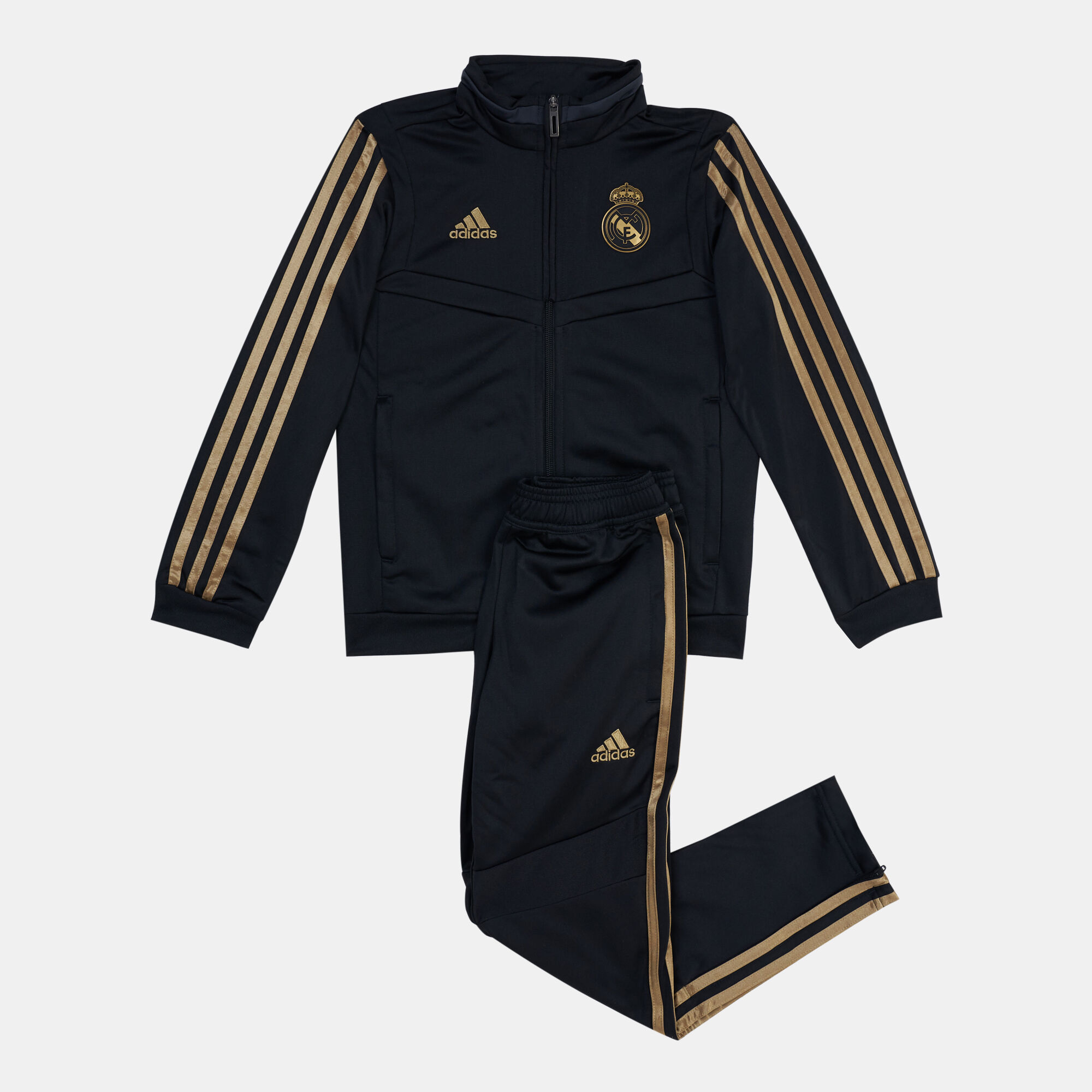 Buy adidas Kids Real Madrid F.C. Tracksuit 2019 20 Black in KSA