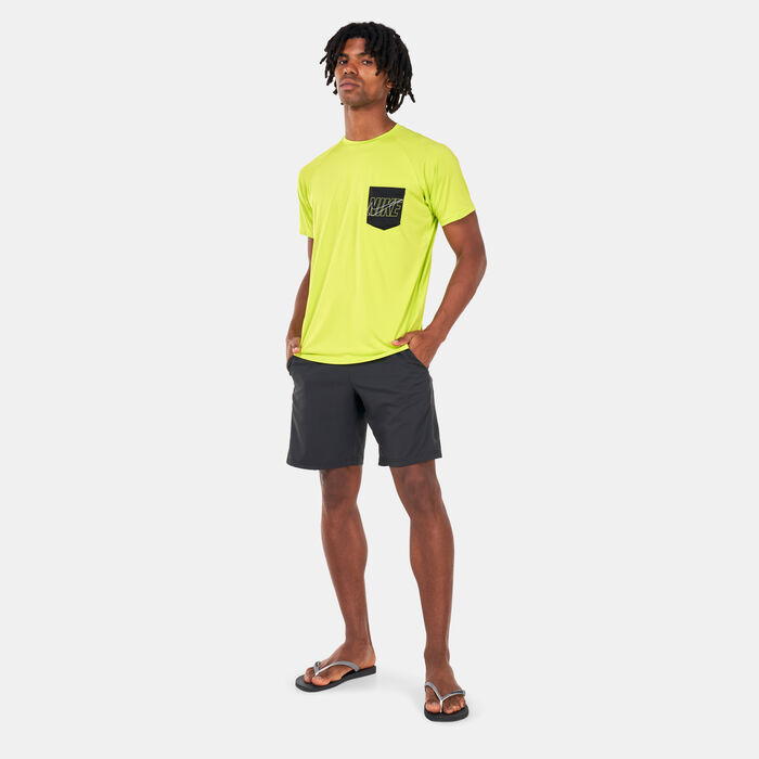 Nike Swim Men's Outline Logo Rashguard Green image number 2