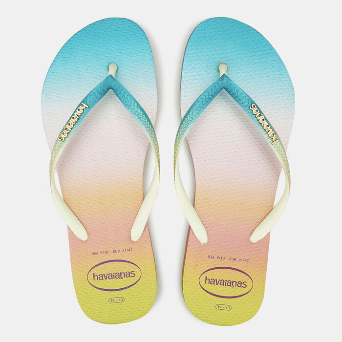 Havaianas Women's Slim Gradient Sunset Flip Flops yellow Havaianas Women's Slim Gradient Sunset Flip Flops yellow image number 0
