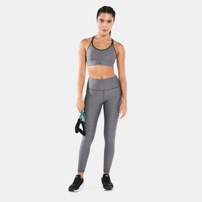 Under Armour Women's UA Infinity Mid Heather Cover Sports Bra Green Under Armour Women's UA Infinity Mid Heather Cover Sports Bra Green image number 2