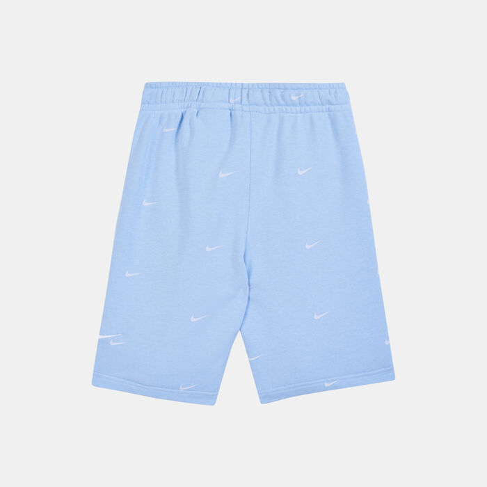 Nike Kids' Sportswear Swoosh French Terry Shorts (Older Kids) Blue Nike Kids' Sportswear Swoosh French Terry Shorts (Older Kids) Blue image number 1